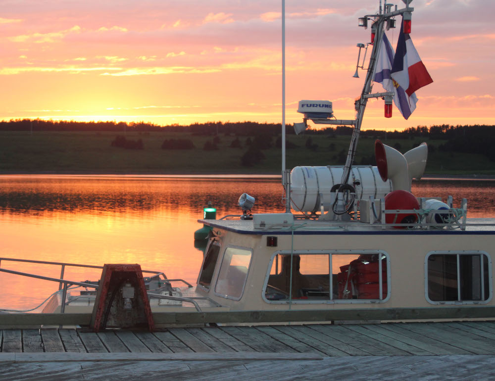 A beautiful sunset on the west side of Cape Breton Island in the Acadian village of Cheticamp.