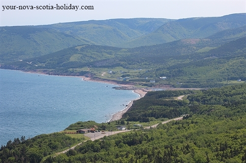 A view of Pleasant Bay from MacKenzie Mountain in the Cape Breton Highlands National park.