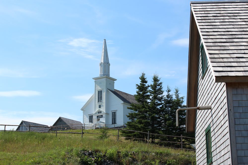 The Pioneer Church has a view of the village