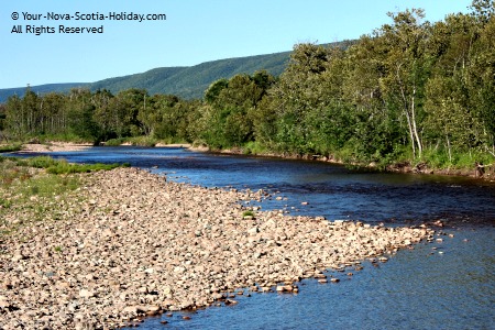 The Margaree River along the Cabot Trail in Cape Breton