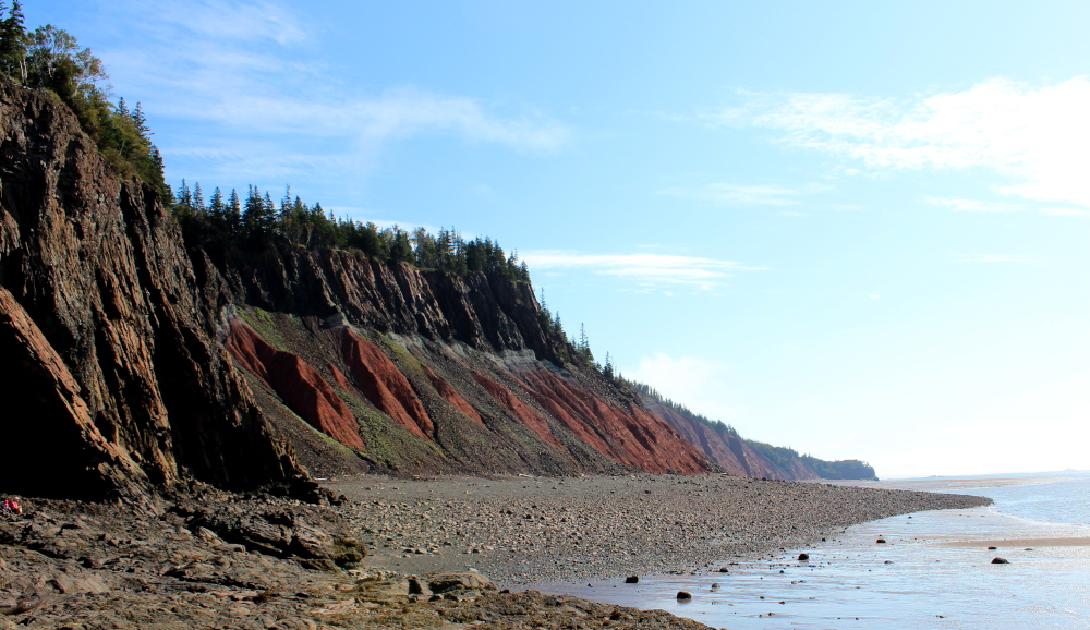 Note the highlights of the red clay in the cliffs.  This is looking east towards the look-off at the Red Head hiking trail.