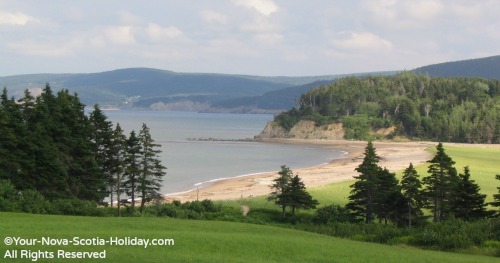 View of Aspy Bay from the Markland Resort in Dingwall, Cape Breton