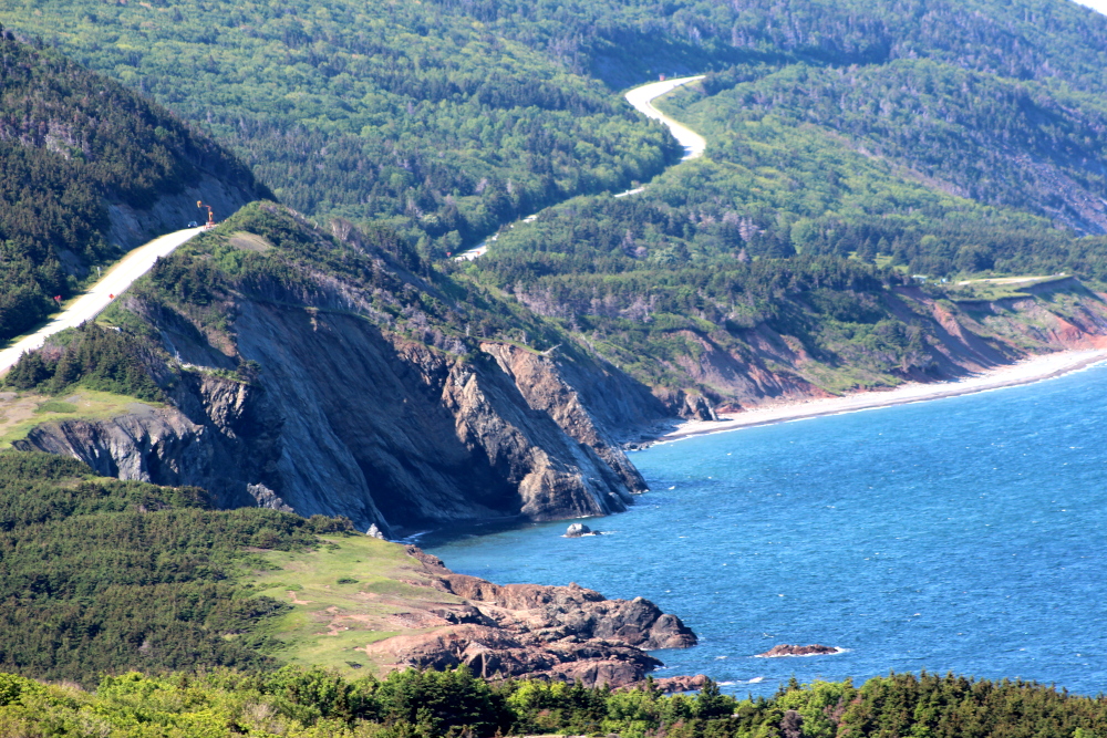 The Cabot Trail winding through the Cape Breton Highlands National Park in northern Cape Breton.