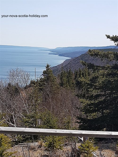 There are a couple of look-off points along the Cape Smokey hiking trail.  All have great views of the ocean.