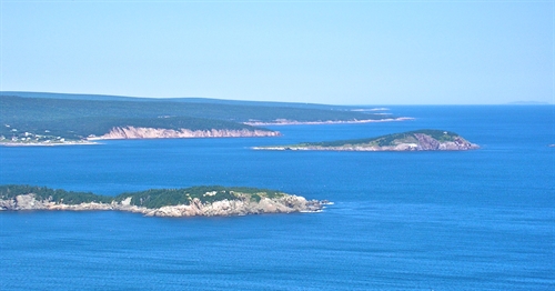 The view looking north from the majestic Cape Smokey.  You'll need to do the 10-km hiking trail to get to this scenic view.  Well worth the trek.