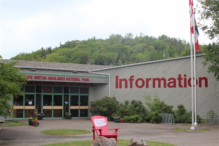 This is the Visitor Information Centre at Cheticamp for the Cape Breton Highlands National park.