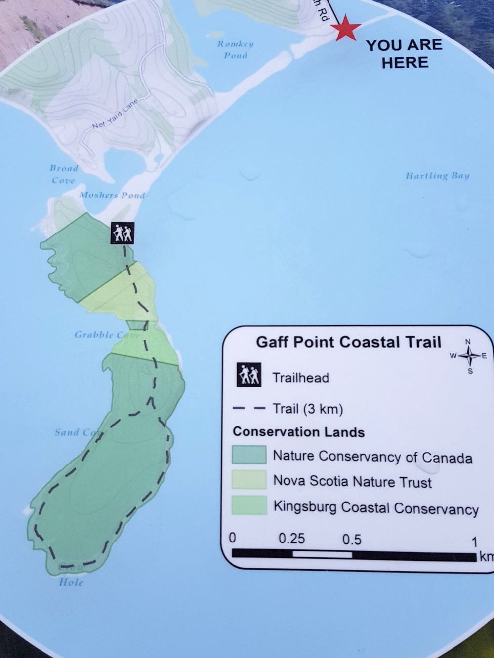 The trail map gives a great picture of the trail and its location. It is located at the trailhead and points some features to watch for during the hike.