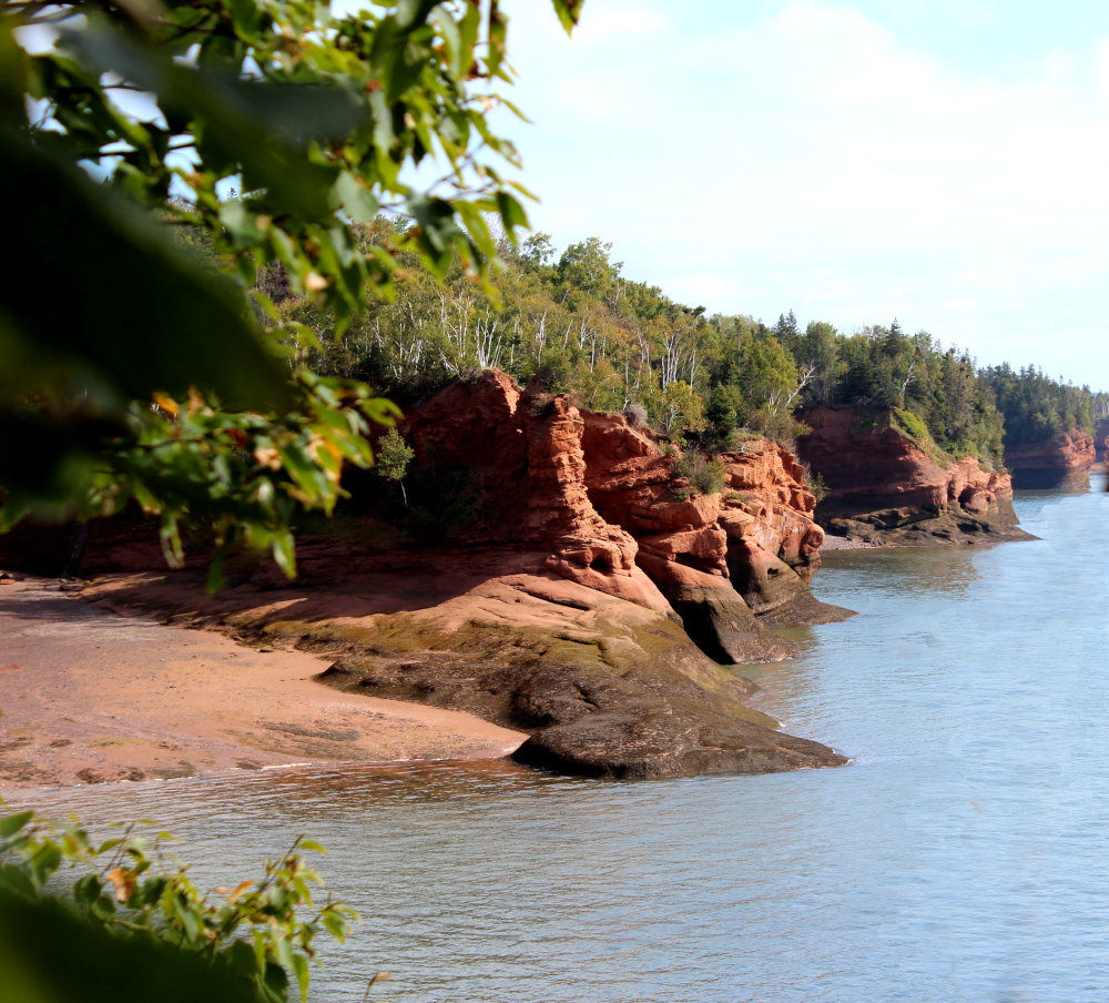 A view of the Bay of Fundy coastline looking east on the Red Head trail.