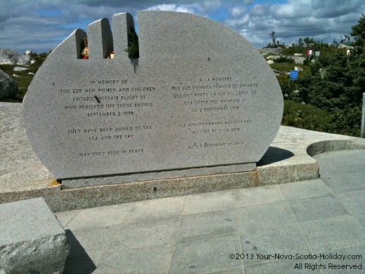 The Swissair Memorial located at Whalesback (a short distance from Peggy's Cove).