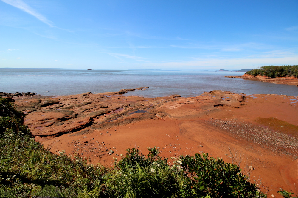 A view of Thomas Cove & the Minas Basin from the Headlands trail which is part of the Thomas Cove trail system.