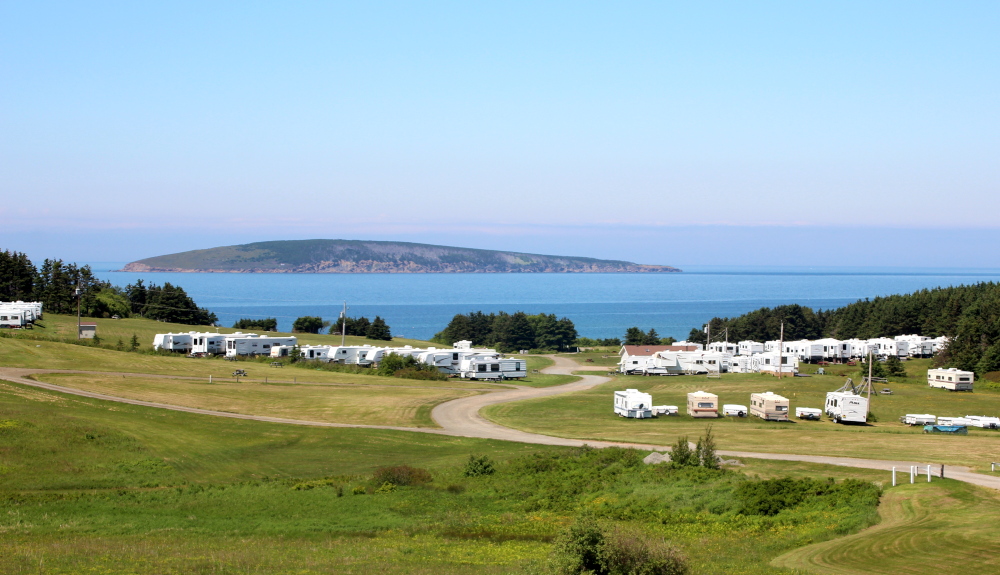 A wonderful location which is neatly hidden away on the Atlantic Ocean coastline. MacLeod's Beach campground in Dunvegan, Cape Breton.