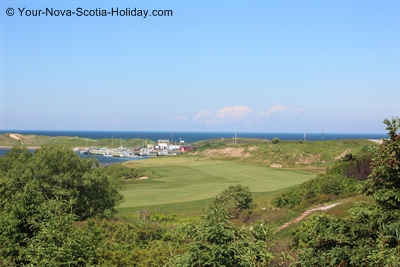 View of Cabot Links Golf Course & Inverness Harbour, Inverness, Cape Breton