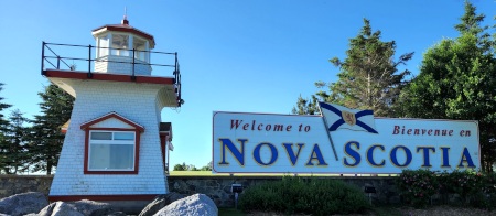 The Nova Scotia Welcome Lighthouse at the border with New Brunswick.  The Welcome Center has a wealth of information for the traveller.